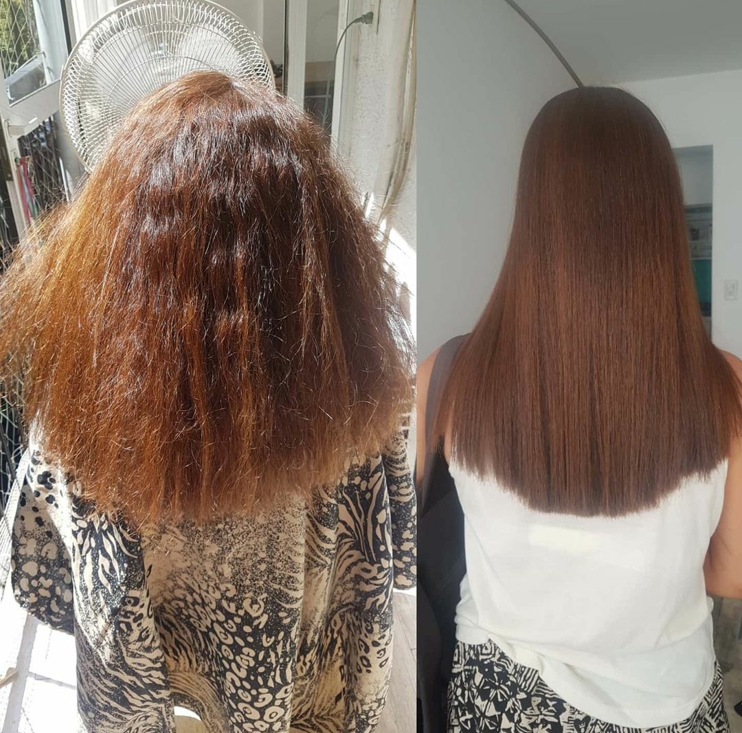 Antes y después de alisado en Carolina Quiroga Beauty penthouse